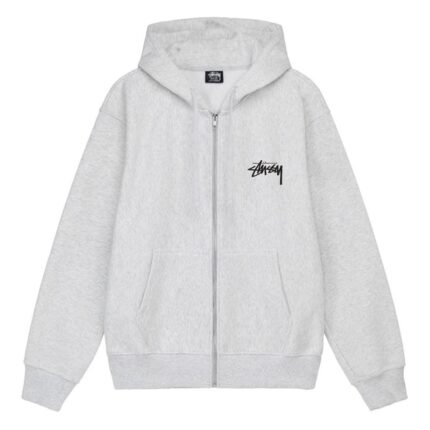 Stussy Burning Stock Zip Hoodie Gray