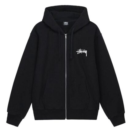 Stussy Burning Stock Zip Hoodie Black