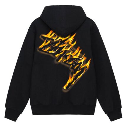 Stussy Burning Stock Zip Hoodie Black