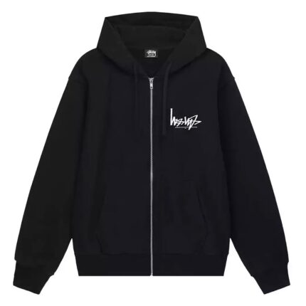 Stussy Flipped Zip-Up Hoodie Black