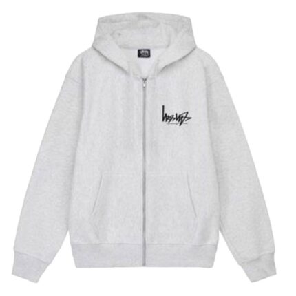 Stussy Flipped Zip-Up Hoodie Gray