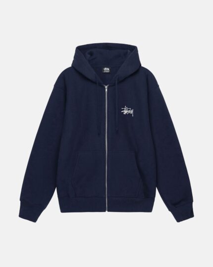 BASIC STÜSSY ZIP UP HOODIE BLUE