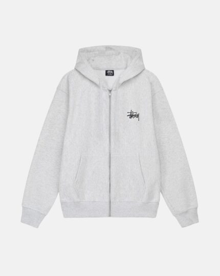 BASIC STÜSSY ZIP HOODIE GRAY