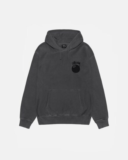 8 BALL HOODIE PIGMENT DYED BLACK