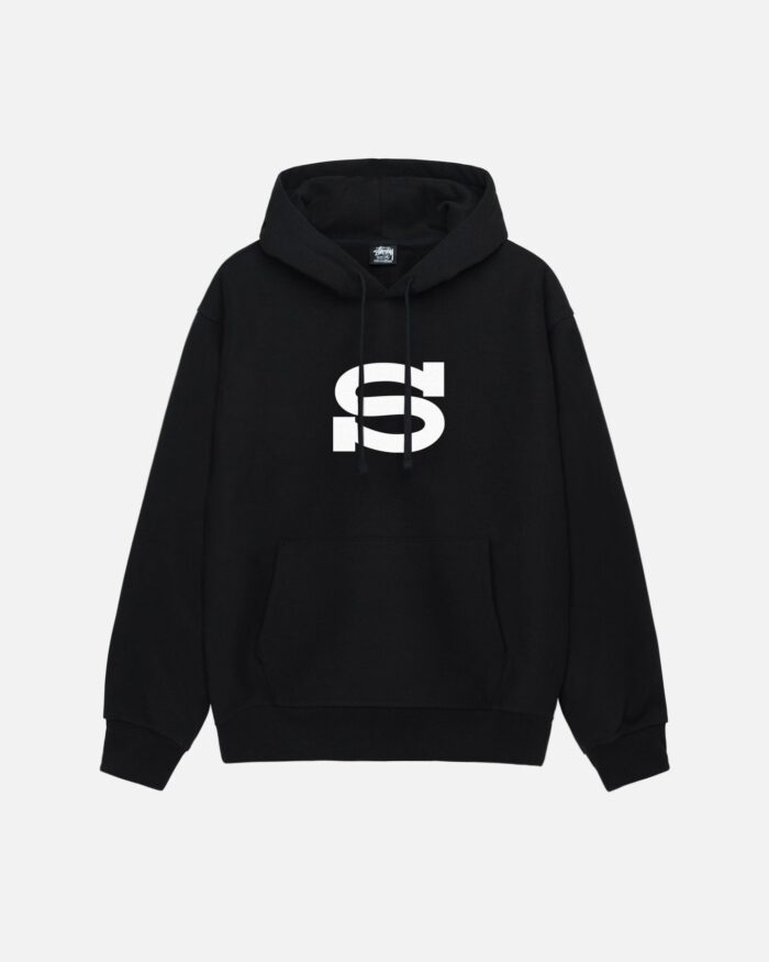 STUSSY S LETTERMAN HOODIE BLACK