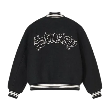 Stussy Black Aesthetic Varsity Jacket